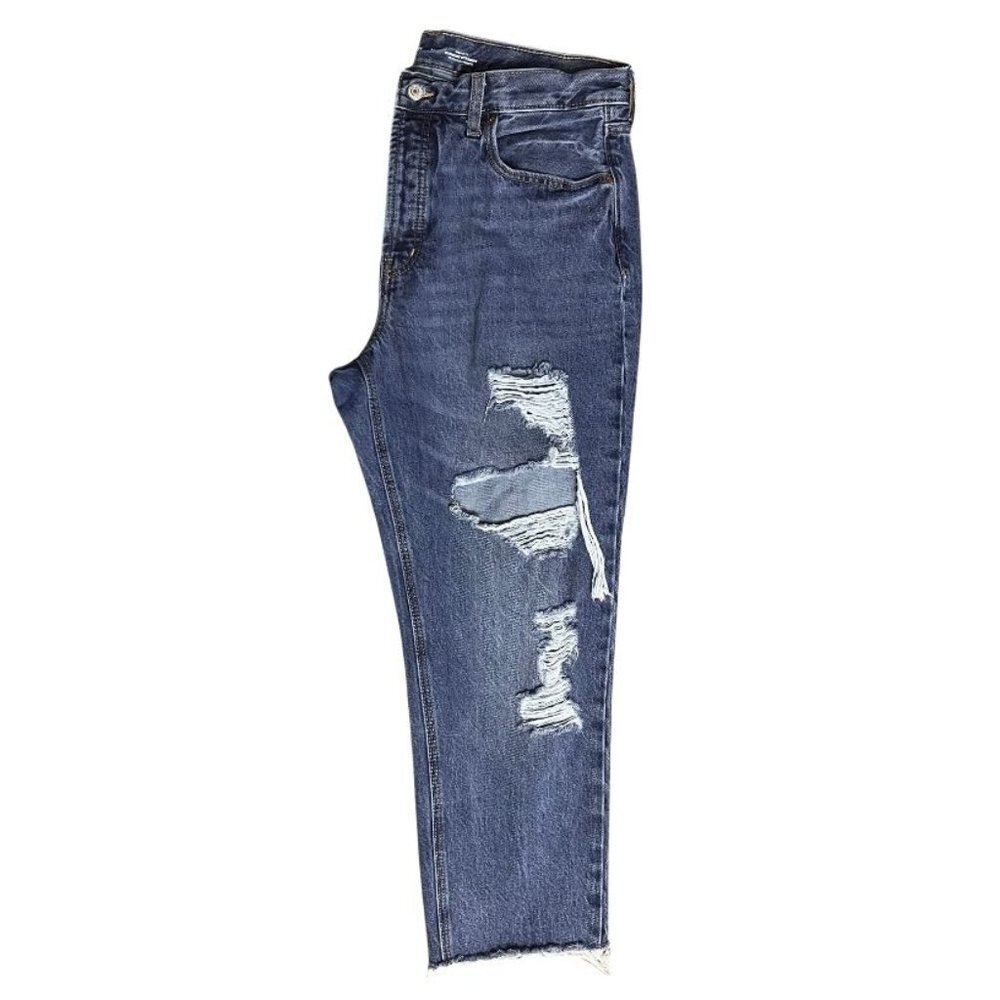 Old Navy High Rise Slouchy Straight Ripped Denim Jeans (Womens14) - Picture 5 of 8